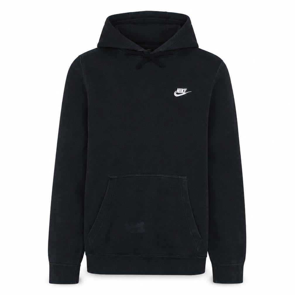 Front view of Nike Men's Black Small Pullover Hoodie Cotton Blend Fleece