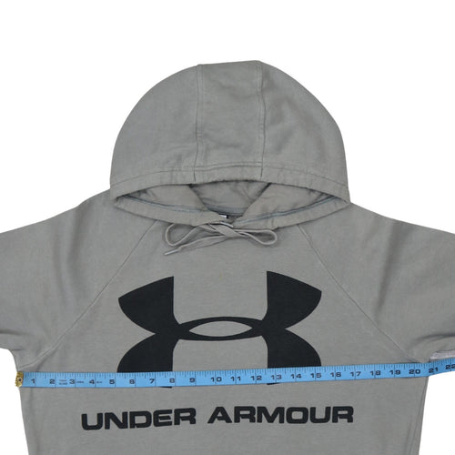 Under Armour Men's Grey Pullover Hoodie Small Logo Sportswear