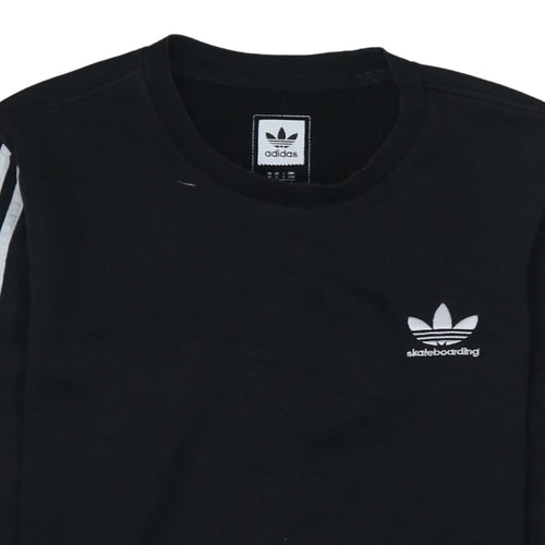 Adidas Men's Black Crew Neck Skateboarding Sweatshirt Size M