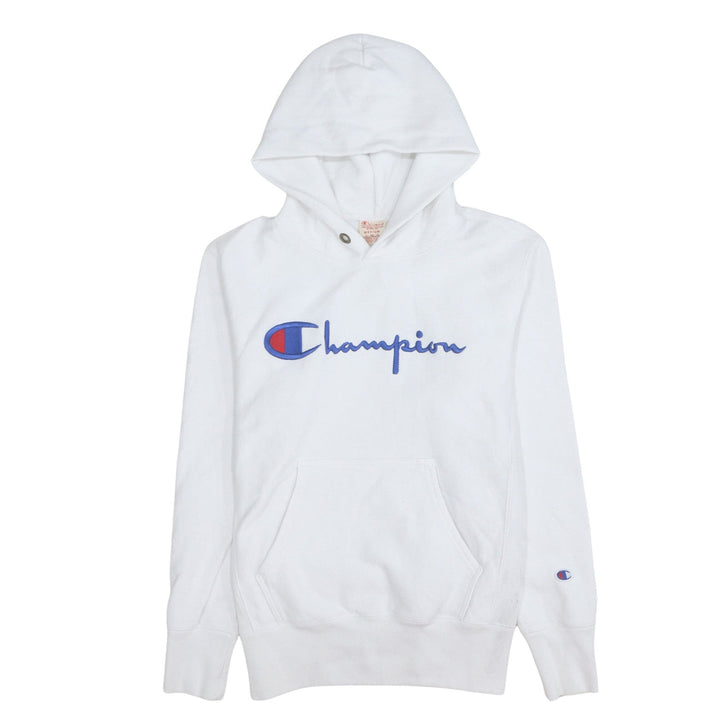 Champion Men's White Medium Pullover Hoodie with Embroidered Logo