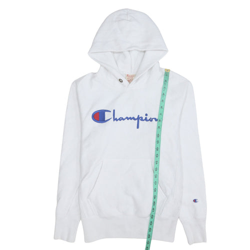 Champion Men's White Medium Pullover Hoodie with Embroidered Logo