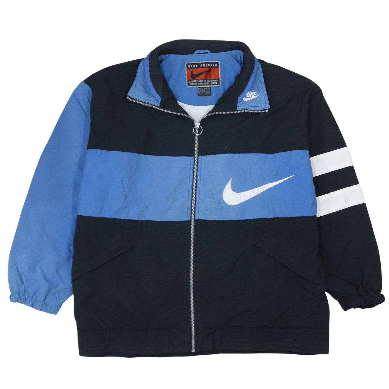Nike Premier Men's Blue Black Full Zip Lightweight Bomber Jacket XL