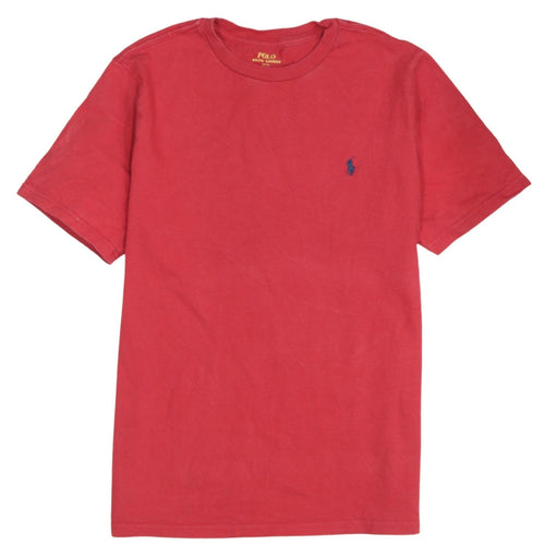 Ralph Lauren Boys Red Cotton Logo Short Sleeve T-Shirt Size L