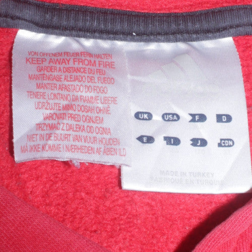 Adidas Boys Red Pullover Hoodie - Size 11-12 Years, Classic Logo Design