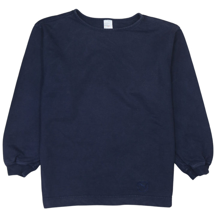 Puma Men's Blue Crew Neck Long Sleeve Pullover Sweatshirt S