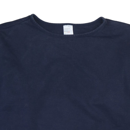 Puma Men's Blue Crew Neck Long Sleeve Pullover Sweatshirt S
