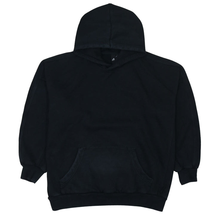 Adidas Womens Black Pullover Hoodie L Relaxed Fit Cotton Blend
