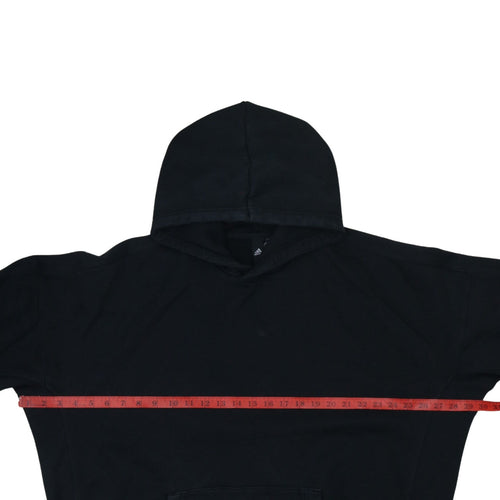 Adidas Womens Black Pullover Hoodie L Relaxed Fit Cotton Blend