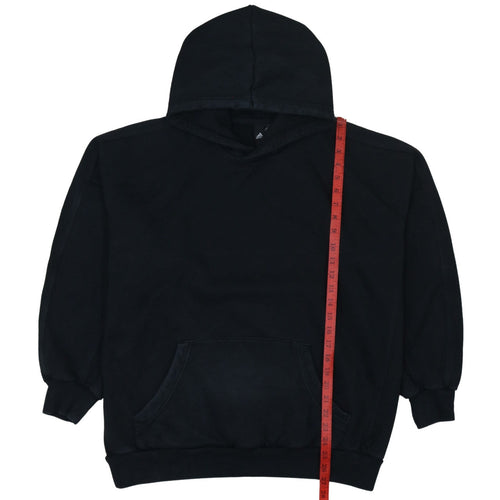 Adidas Womens Black Pullover Hoodie L Relaxed Fit Cotton Blend