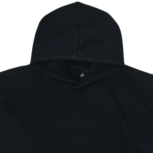 Adidas Womens Black Pullover Hoodie L Relaxed Fit Cotton Blend