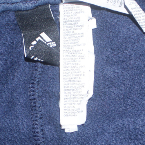 Adidas Men's Blue Jogger Trousers Regular Fit Fleece Comfort Pants
