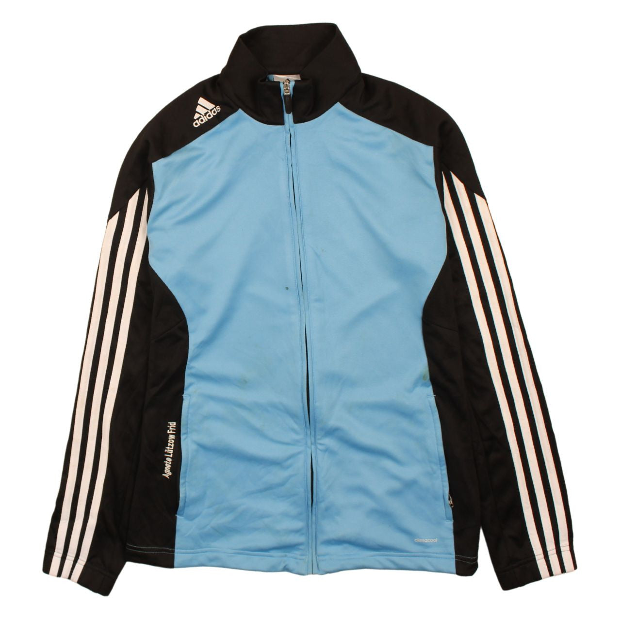 Adidas Women's Blue Black Full Zip Sweatshirt Size M 12-14 Sportswear