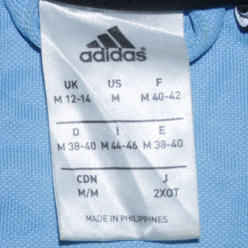 Adidas Women's Blue Black Full Zip Sweatshirt Size M 12-14 Sportswear