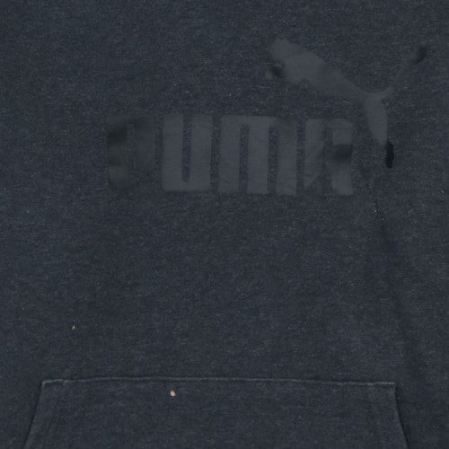 Puma Men's Black Pullover Hoodie S Regular Fit Graphic Logo