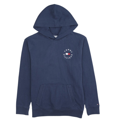 Tommy Hilfiger Boys Navy Blue Pullover Hoodie 164 Cotton Logo Design