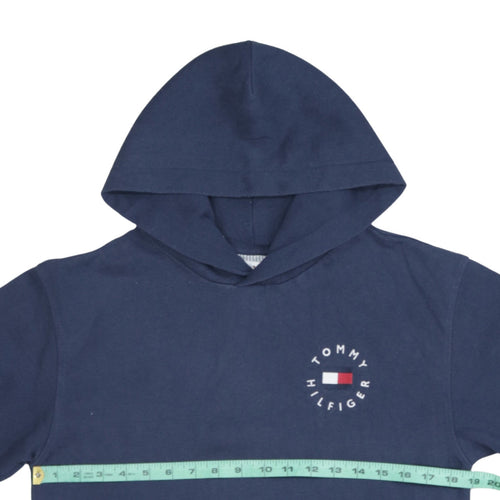 Tommy Hilfiger Boys Navy Blue Pullover Hoodie 164 Cotton Logo Design