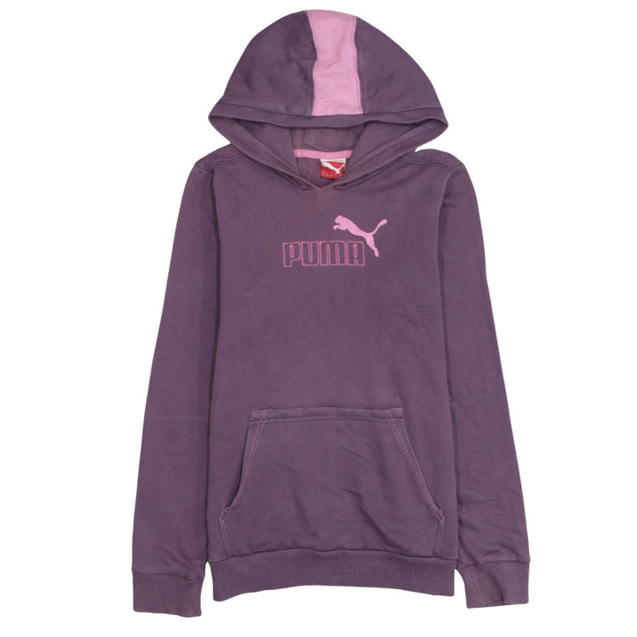 Puma Girls Purple Pullover Hoodie 14 Years Logo Sportswear