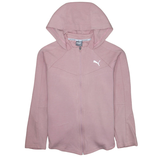 Puma Womens Pink Full Zip Hoodie Sweatshirt XL Lightweight Hooded