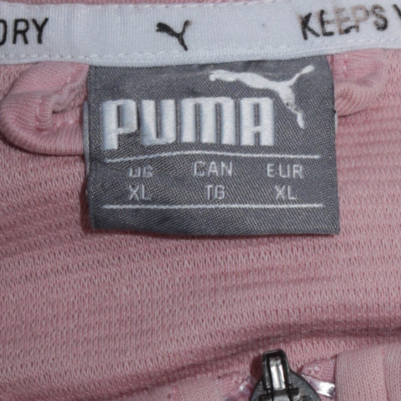 Puma Womens Pink Full Zip Hoodie Sweatshirt XL Lightweight Hooded