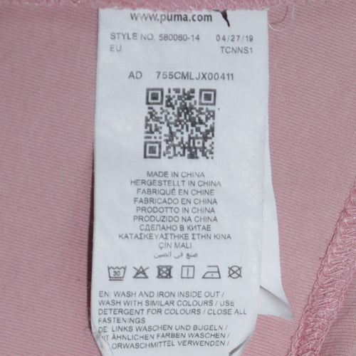 Puma Womens Pink Full Zip Hoodie Sweatshirt XL Lightweight Hooded