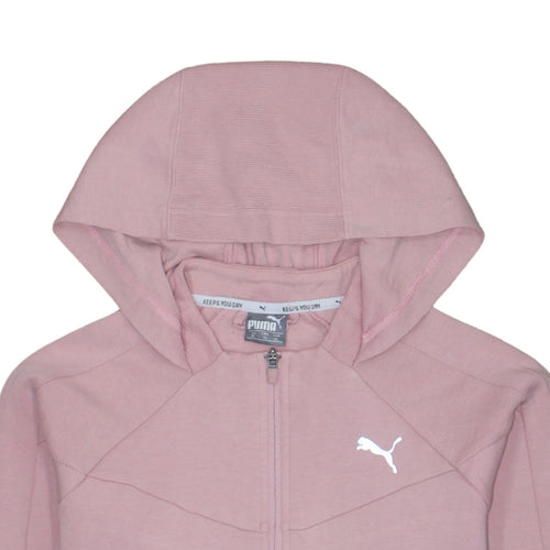 Puma Womens Pink Full Zip Hoodie Sweatshirt XL Lightweight Hooded