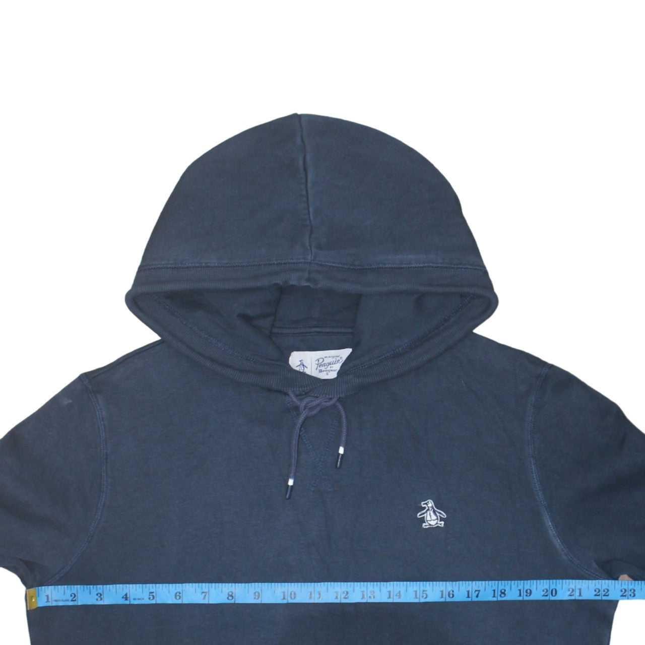 Original Penguin Men's Blue Pullover Hoodie Size M Fleece Cotton Blend