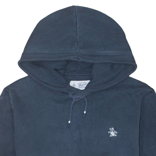 Original Penguin Men's Blue Pullover Hoodie Size M Fleece Cotton Blend
