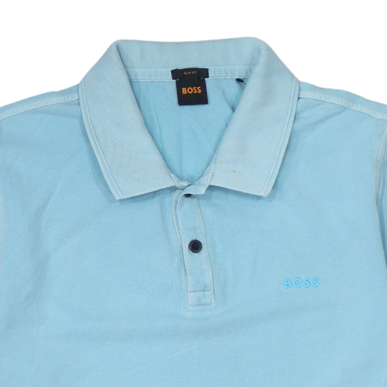 BOSS Men's Blue Slim Fit Cotton Polo Shirt XL