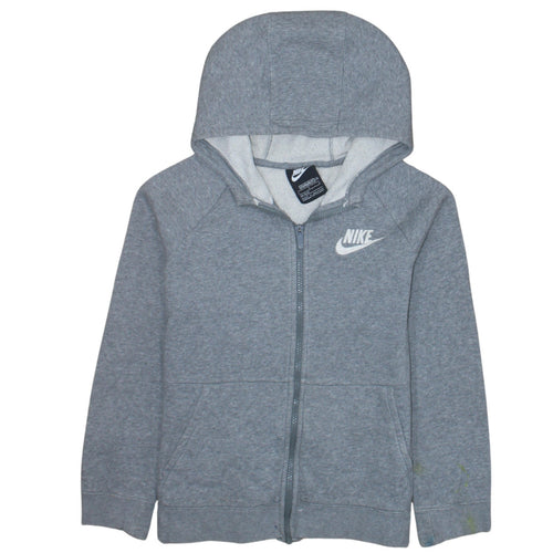 Nike Boys Grey Full Zip Hoodie L 146-156cm Standard Fit Hooded Sweatshirt