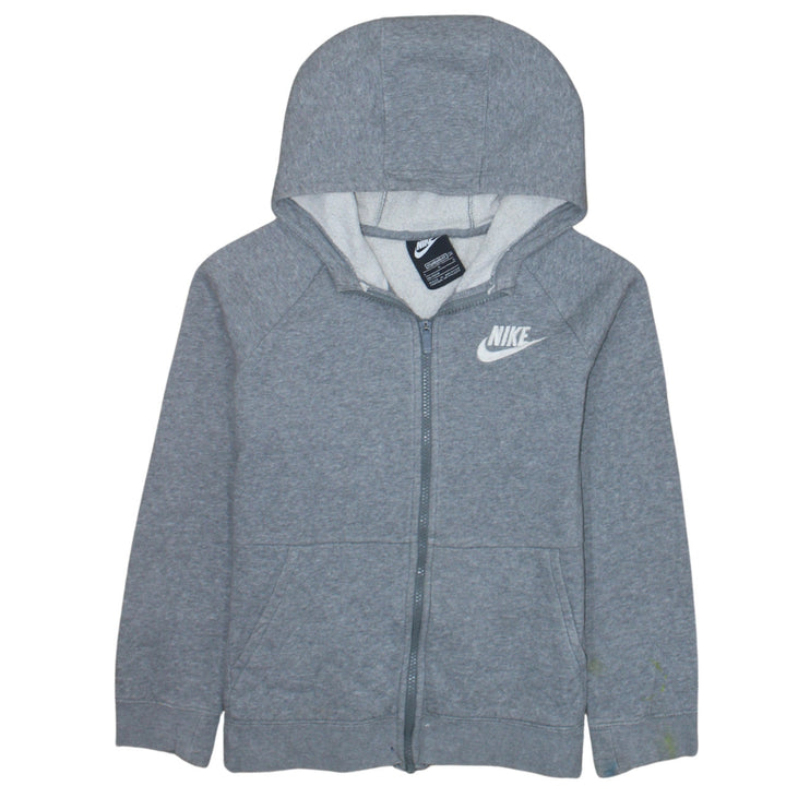 Nike Boys Grey Full Zip Hoodie L 146-156cm Standard Fit Hooded Sweatshirt