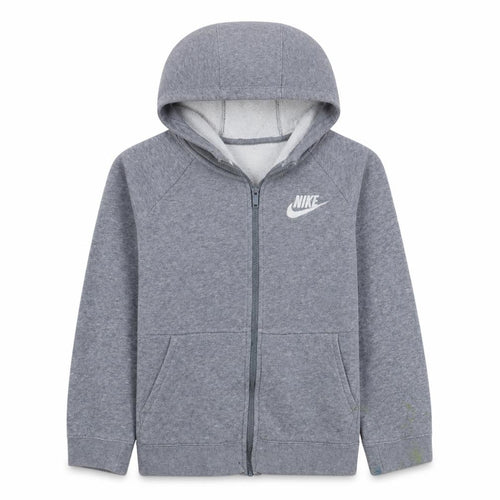 Nike Boys Grey Full Zip Hoodie L 146-156cm Standard Fit Hooded Sweatshirt