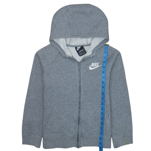 Nike Boys Grey Full Zip Hoodie L 146-156cm Standard Fit Hooded Sweatshirt