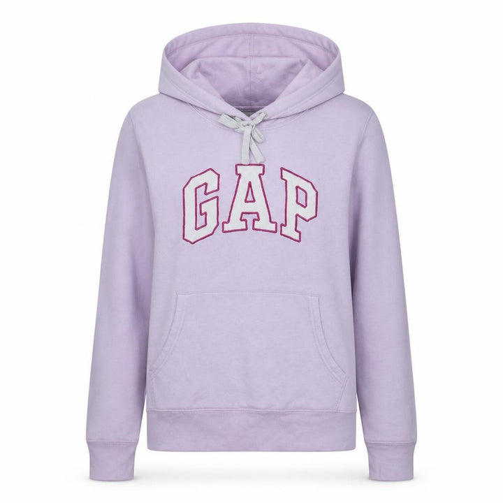 Gap Women Lilac Logo Pullover Hoodie Size M Cotton Blend