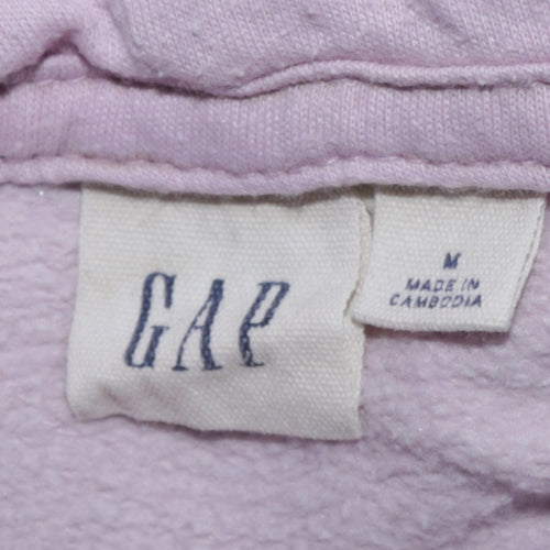 GAP Women Lilac Logo Pullover Hoodie Size M Cotton Blend