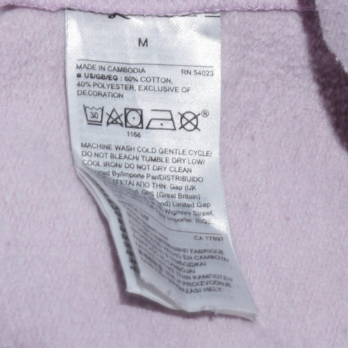 GAP Women Lilac Logo Pullover Hoodie Size M Cotton Blend