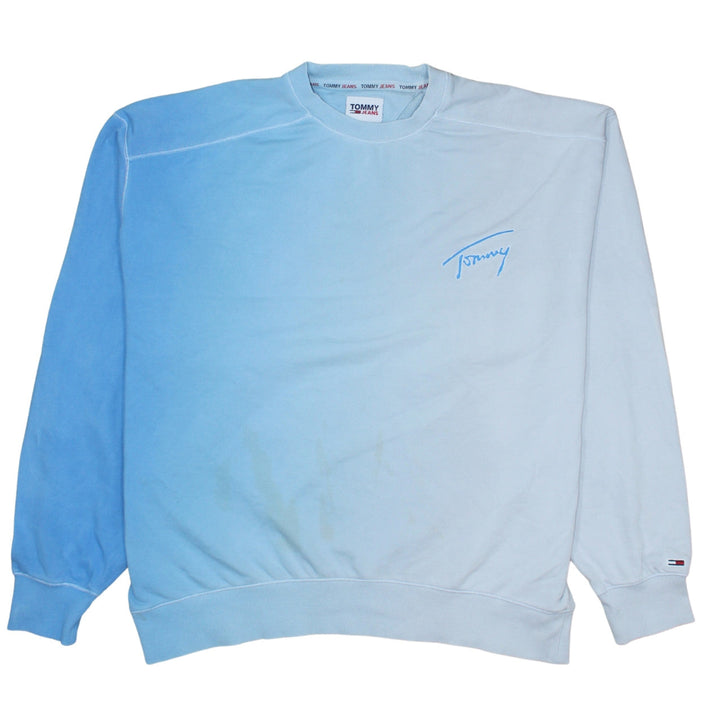 Tommy Jeans Men's Blue L Pullover Sweatshirt Crew Neck Logo Cotton