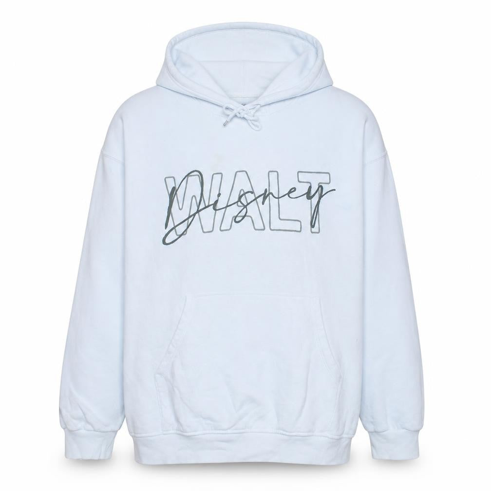 Front view of Disney Women White XL Walt Graphic Pullover Hoodie