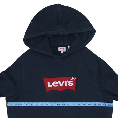 Levi's Men's Blue Pullover Hoodie Small Logo Fleece Sweatshirt