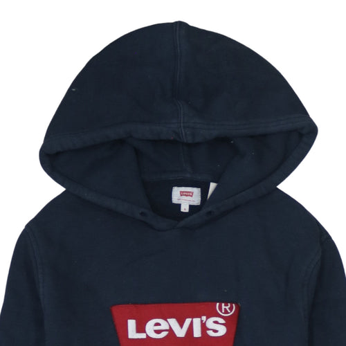 Levi's Men's Blue Pullover Hoodie Small Logo Fleece Sweatshirt