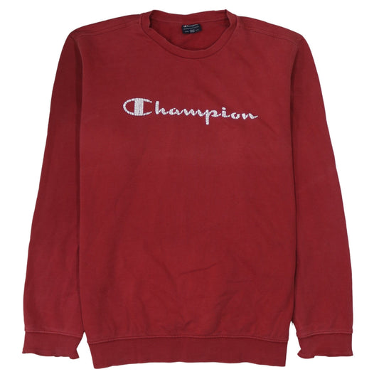 Champion Men Red XL Pullover Sweatshirt Crew Neck Logo Sports Fleece