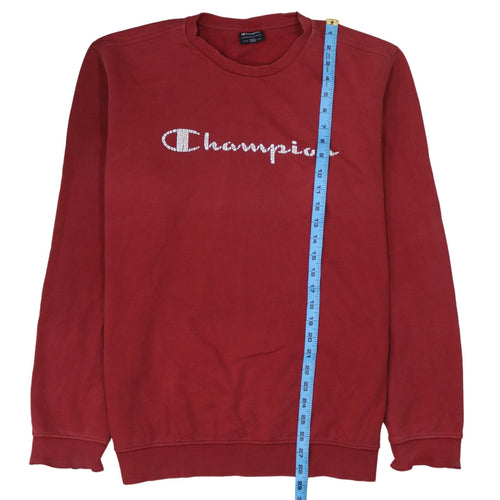Champion Men Red XL Pullover Sweatshirt Crew Neck Logo Sports Fleece