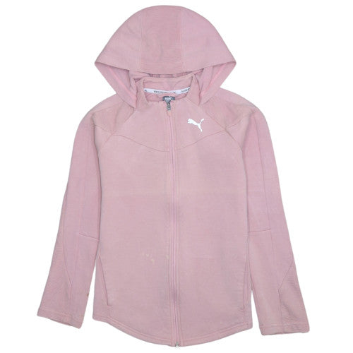 Puma Girls Pink Full Zip Fleece Hoodie 13-14 Years Hooded Sports Top