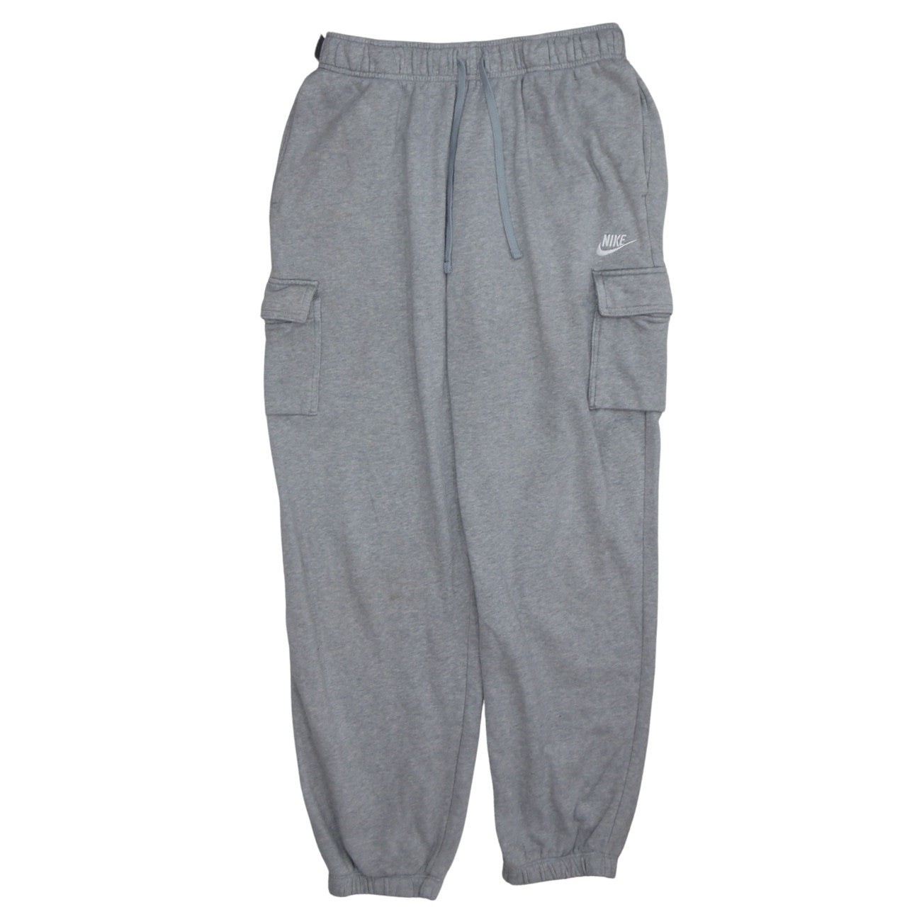Nike Men's Grey Cargo Fleece Jogger Trousers Size M
