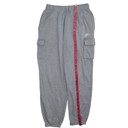 Nike Men's Grey Cargo Fleece Jogger Trousers Size M