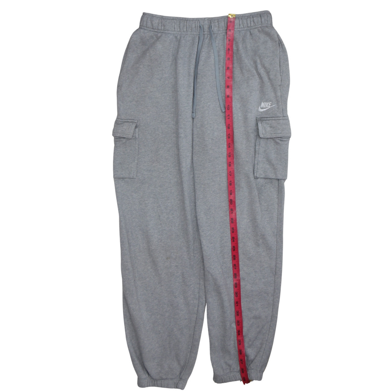 Nike Men's Grey Cargo Fleece Jogger Trousers Size M
