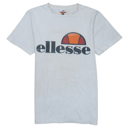 Ellesse Men's White Small Logo Graphic Cotton T-Shirt