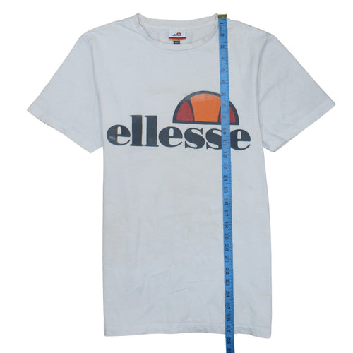 Ellesse Men's White Small Logo Graphic Cotton T-Shirt