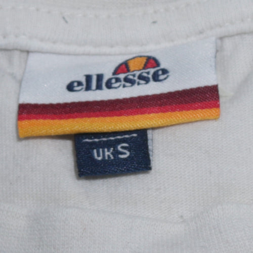Ellesse Men's White Small Logo Graphic Cotton T-Shirt