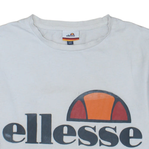 Ellesse Men's White Small Logo Graphic Cotton T-Shirt