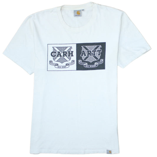 Carhartt Men's White Graphic Crest Short Sleeve Cotton T-Shirt M